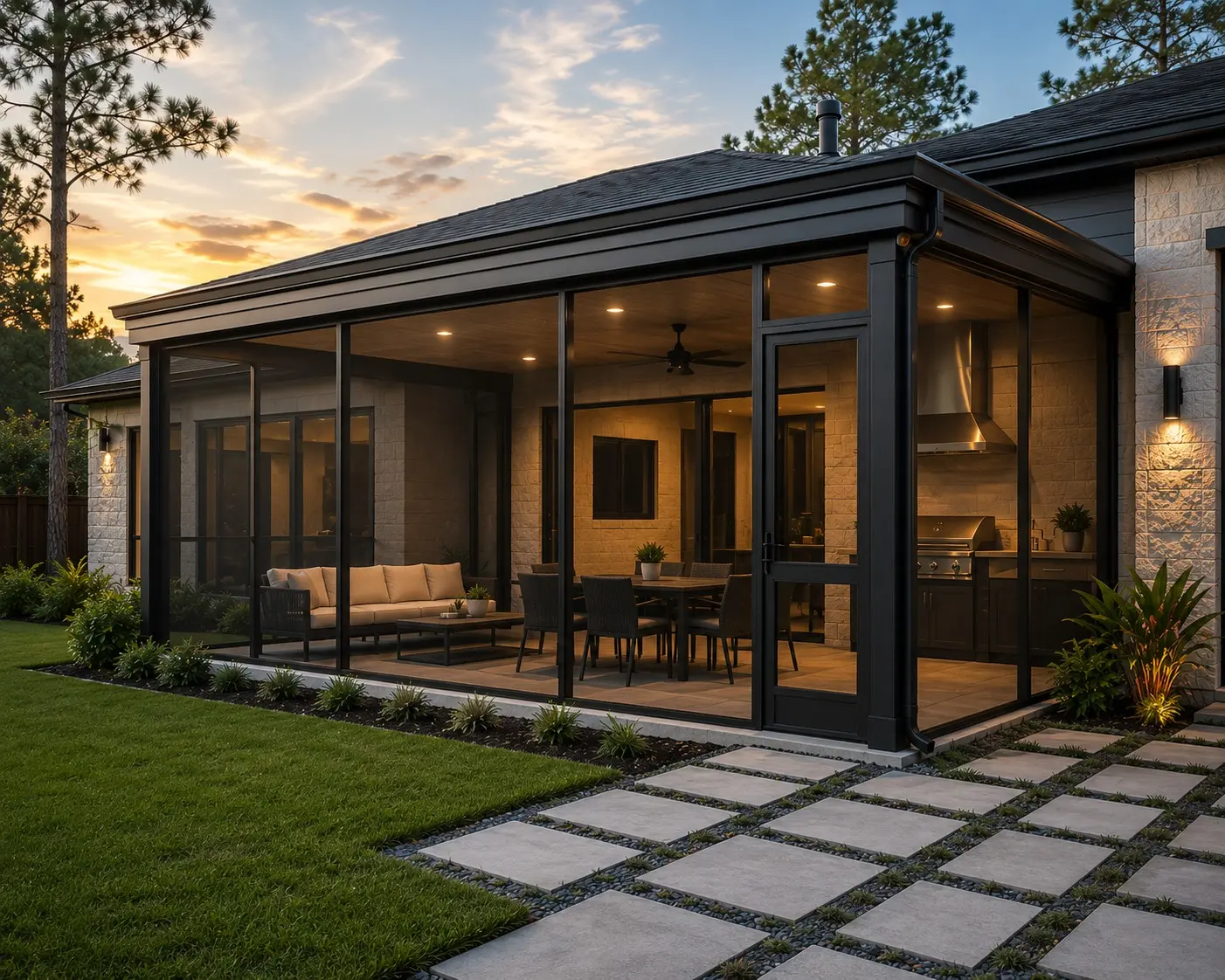 Residential fixed screen enclosure